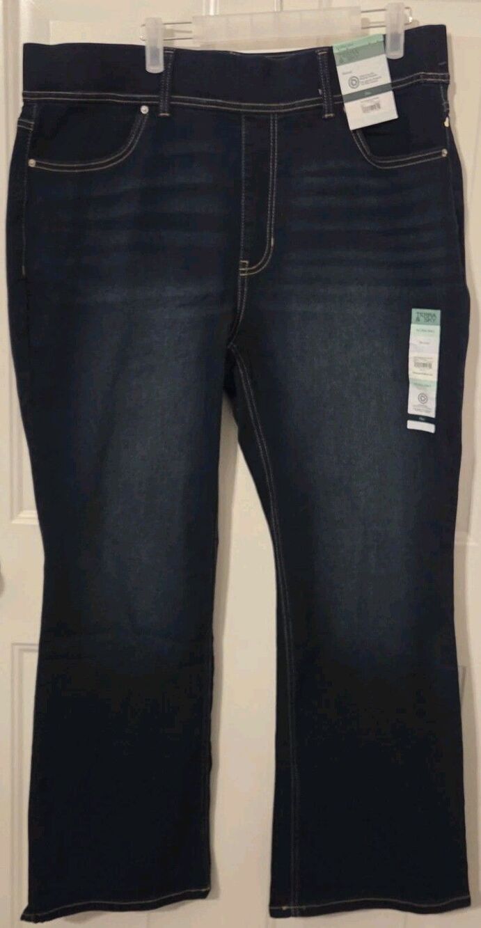 Terra & Sky Plus Bootcut Jeans Dark Wash Stretch Denim Blue Size 1X 16w-16w) NWT